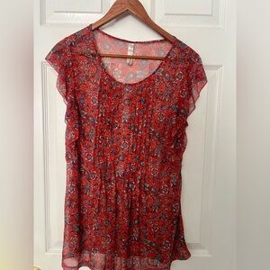 Coral Paisley Women's Top